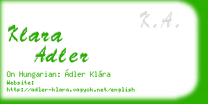 klara adler business card