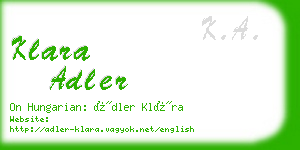 klara adler business card